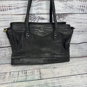 Cole Haan Black Pebbled Leather Tote Shoulder Bag Satchel Purse